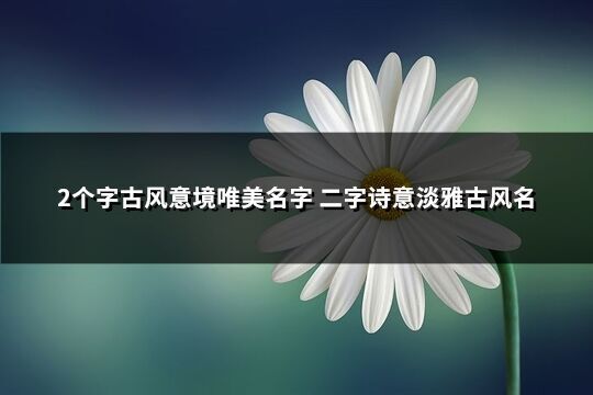 2个字古风意境唯美名字 二字诗意淡雅古风名(467个)