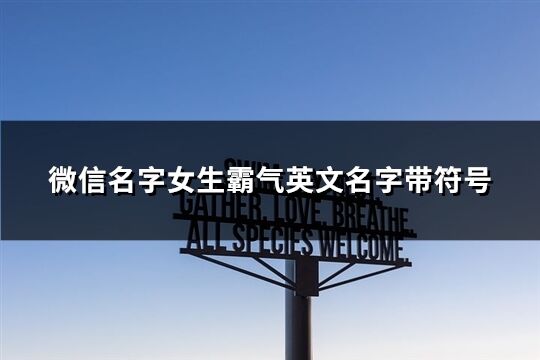 微信名字女生霸气英文名字带符号(优选120个)