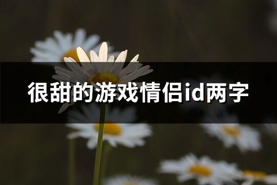 很甜的游戏情侣id两字(优选332个)