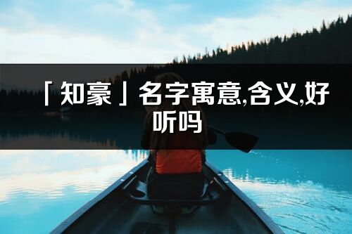 「知豪」名字寓意,含义,好听吗_知豪名字分析打分