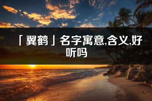 「翼鹤」名字寓意,含义,好听吗_翼鹤名字分析打分