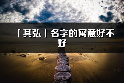 「其弘」名字的寓意好不好_其弘含义分析