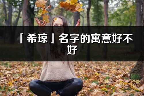 「希琼」名字的寓意好不好_希琼含义分析