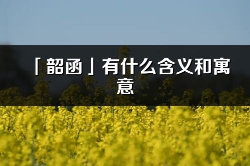 「韶函」有什么含义和寓意_韶函名字的出处与意思