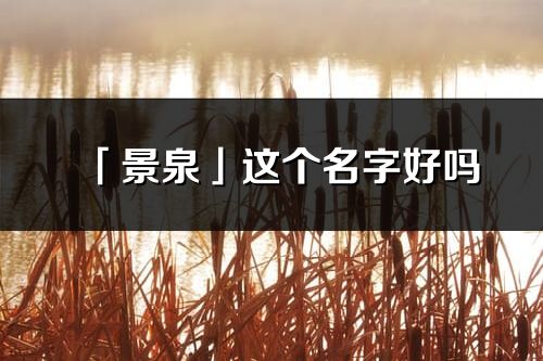 「景泉」这个名字好吗_景泉名字寓意,含义