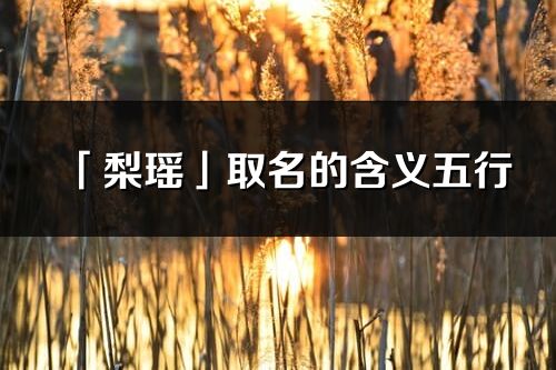 「梨瑶」取名的含义五行_梨瑶名字寓意解释