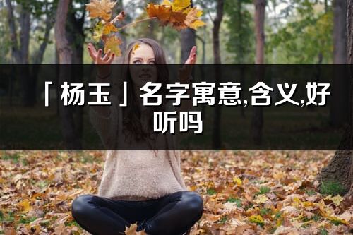 「杨玉」名字寓意,含义,好听吗_杨玉名字分析打分