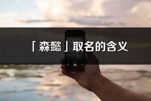 「森懿」取名的含义_森懿名字寓意