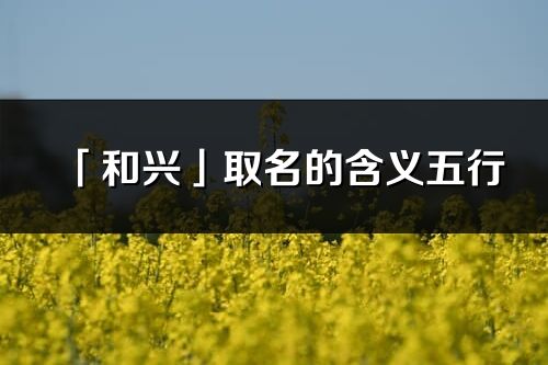 「和兴」取名的含义五行_和兴名字寓意解释