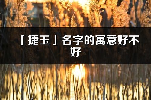 「捷玉」名字的寓意好不好_捷玉含义分析