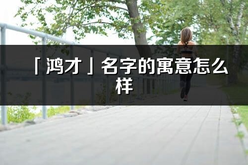 「鸿才」名字的寓意怎么样_鸿才的出处