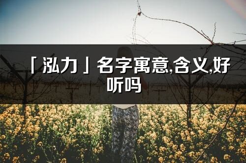 「泓力」名字寓意,含义,好听吗_泓力名字分析打分