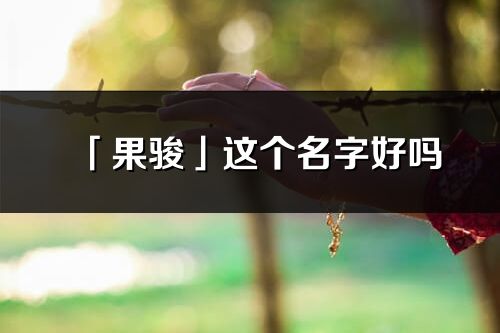 「果骏」这个名字好吗_果骏名字寓意,含义