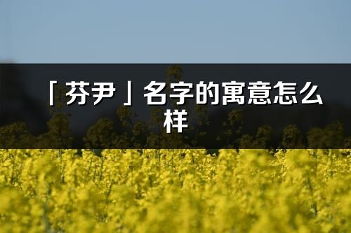 「芬尹」名字的寓意怎么样_芬尹的出处