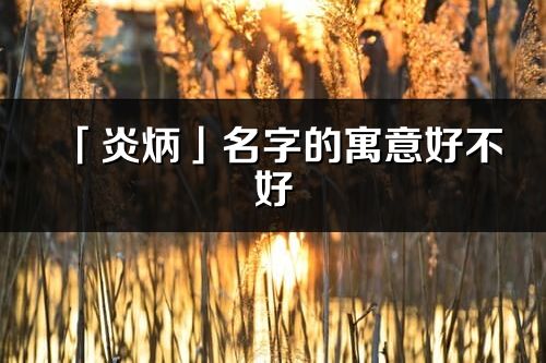 「炎炳」名字的寓意好不好_炎炳含义分析