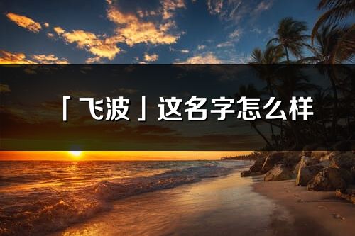 「飞波」这名字怎么样_飞波的名字解释