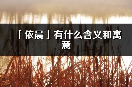 「依晨」有什么含义和寓意_依晨名字的出处与意思