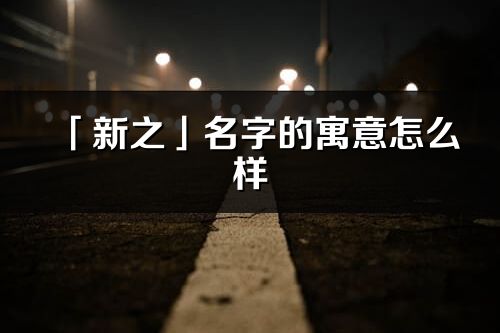 「新之」名字的寓意怎么样_新之的出处