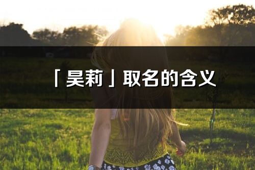 「昊莉」取名的含义_昊莉名字寓意解释