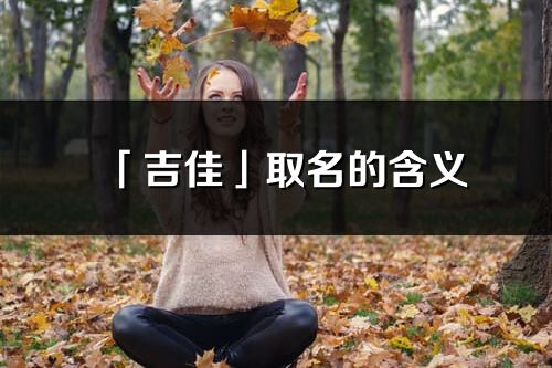 「吉佳」取名的含义_吉佳名字寓意