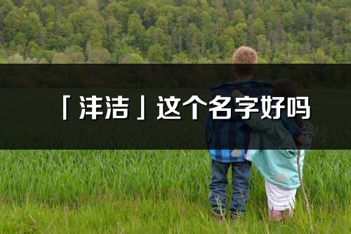 「沣洁」这个名字好吗_沣洁名字寓意,含义