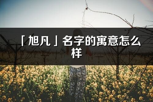 「旭凡」名字的寓意怎么样_旭凡的出处