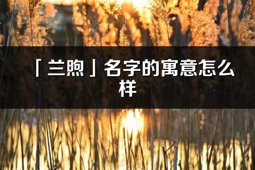 「兰煦」名字的寓意怎么样_兰煦的出处