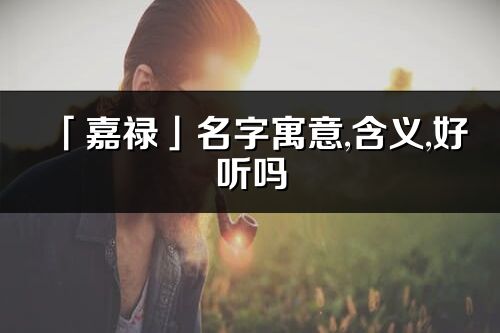 「嘉禄」名字寓意,含义,好听吗_嘉禄名字分析打分