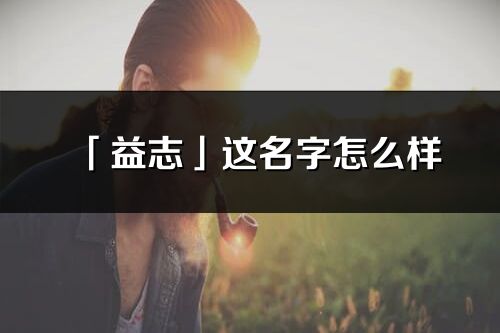 「益志」这名字怎么样_益志的名字解释