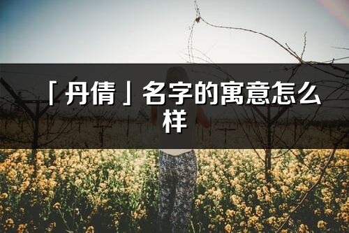 「丹倩」名字的寓意怎么样_丹倩的出处