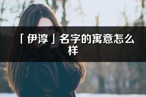 「伊淳」名字的寓意怎么样_伊淳的出处