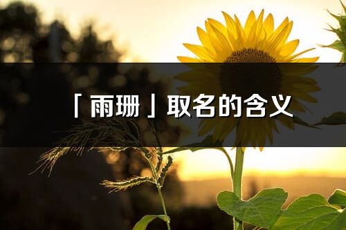 「雨珊」取名的含义_雨珊名字寓意解释