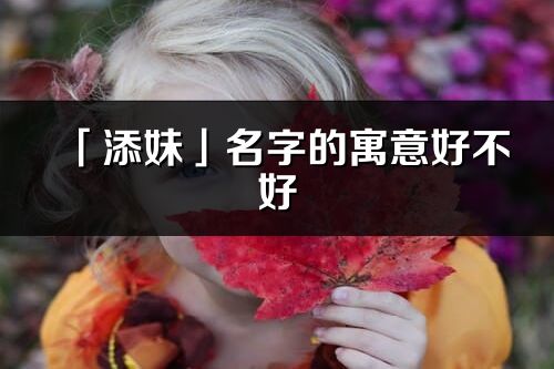 「添妹」名字的寓意好不好_添妹含义分析