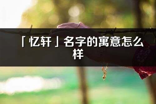 「忆轩」名字的寓意怎么样_忆轩的出处