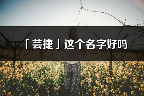 「芸捷」这个名字好吗_芸捷名字寓意,含义