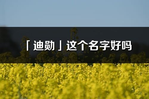 「迪勋」这个名字好吗_迪勋名字寓意,含义