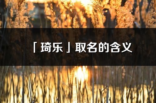 「琦乐」取名的含义_琦乐名字寓意解释