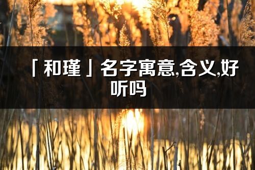 「和瑾」名字寓意,含义,好听吗_和瑾名字分析打分