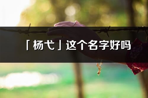 「杨弋」这个名字好吗_杨弋名字寓意,含义