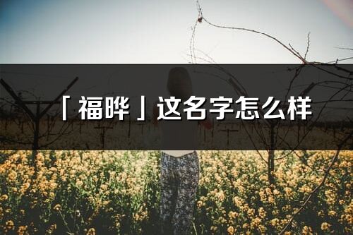 「福晔」这名字怎么样_福晔的名字解释