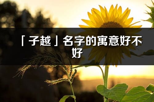 「子越」名字的寓意好不好_子越含义分析