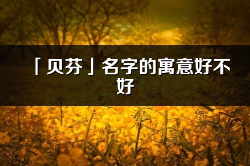 「贝芬」名字的寓意好不好_贝芬含义分析