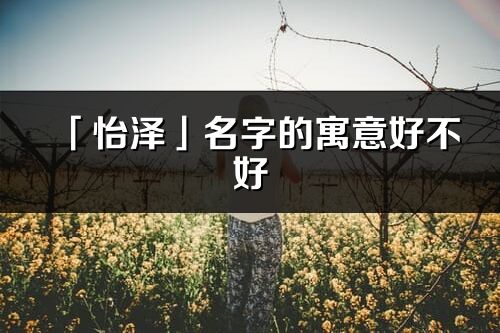 「怡泽」名字的寓意好不好_怡泽含义分析