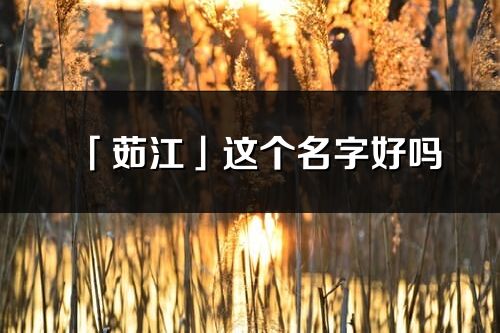 「茹江」这个名字好吗_茹江名字寓意,含义