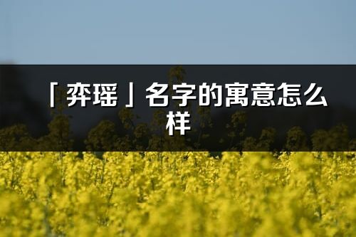 「弈瑶」名字的寓意怎么样_弈瑶的出处