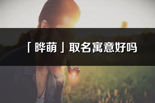 「晔萌」取名寓意好吗_晔萌名字含义及五行