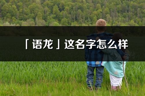 「语龙」这名字怎么样_语龙的名字解释