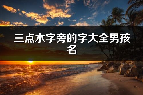 三点水字旁的字大全男孩名