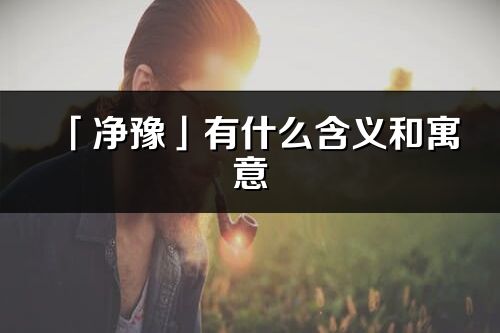 「净豫」有什么含义和寓意_净豫名字的出处与意思