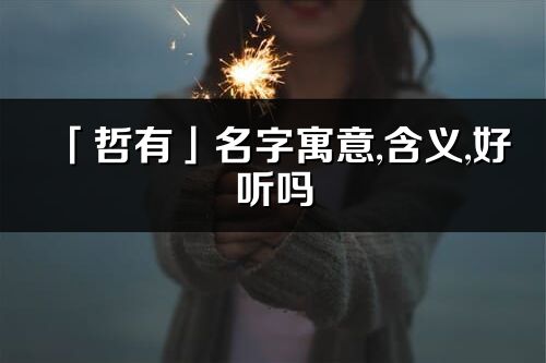 「哲有」名字寓意,含义,好听吗_哲有名字分析打分